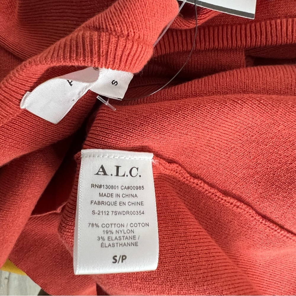 NWT A.L.C Conley Cut-Out Long Sleeve Midi Dress Small Mecca Orange Bodycon Knit - Picture 16 of 16